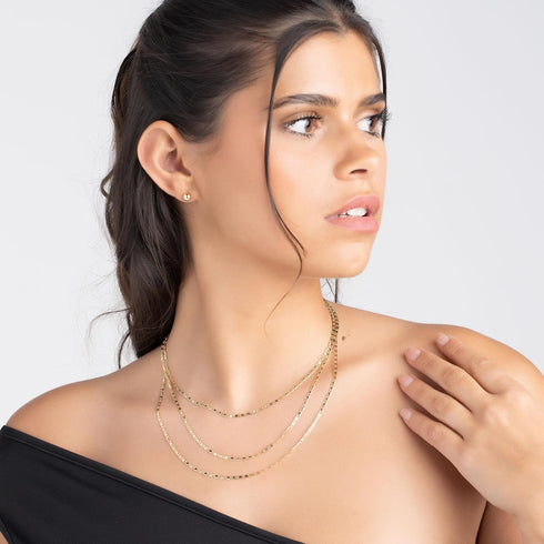 Barzel 18K Gold Plated Mariner Layered Necklace, 16-20 inches, with a 2 inch extension, Layered Necklace for women, High Polish Finish, Made In Br...