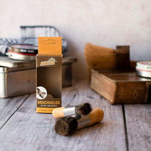 2 Pieces Shoe Polish Brushes Leather Shoes, Boots Care Clean with Natural Bristles...