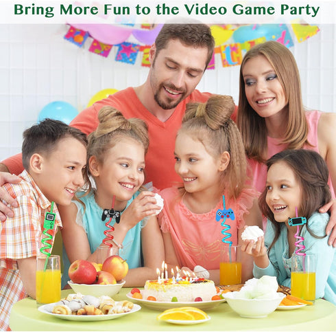 25 Video Game Party Favors Game Controller Drinking Straws, LIYDE Party Supplies 6 Styles Gamer Birthday Party Supplies Game On Party Supplies...