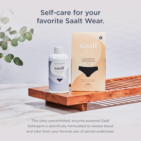 Saalt Period Underwear Detergent - Releases Blood and Odor from Fabric - Twice the Powerful Enzymes - Gentle on Delicates - 72 loads, 10 oz. - Ess...