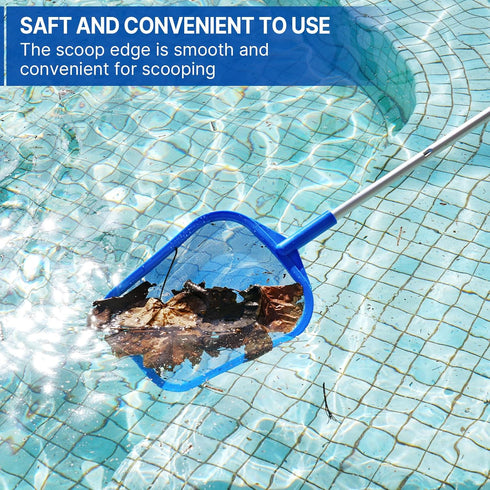 Pool Net - Pool Skimmer Net with 5 section detachable poles, 22.2''- 59.1'', Skimmer Net with Fine Mesh Net, Pool Leaf Net...