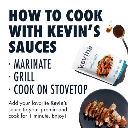 Kevin's Natural Foods Teriyaki Sauce - Paleo Simmer Sauce - Stir-Fry Sauce, Gluten Free, No Preservatives, Non-GMO - 3 Pack (Teriyaki)...