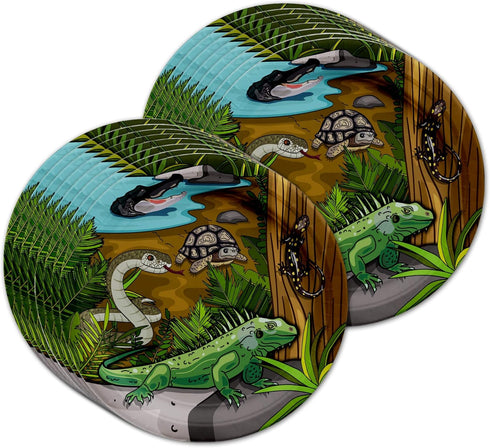 Reptile Lizard Snake Birthday Party Supplies Set Plates Napkins Cups Tableware Kit for 16...