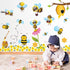 RW-1061 3D Bee Wall Decals Bee Flowers Wall Stickers Cartoon Animals Stickers DIY Removable Animals Tree Branch Wall Art Decor for Kids Babys Nurs...