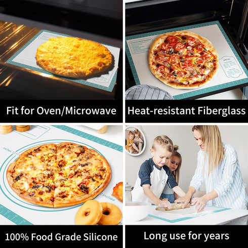 Non-Stick Pastry Mat Silicone Baking Mat, Dough Rolling Mat, Cookie Bread Mat, Pie Crust Mat Nonslip Fondant Mat Counter Mat Oven Liner Mat for Ma...