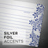 Blue Floral and Silver Foil Lux Recipe Cards, 4x6 inches...