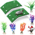 2 Pcs Turtle Basking Platform Ramp Medium Tortoise Terrace Resting Ladder Simulation Lawn and 6 Pcs Artificial Plastic Aquarium Plants Turtle Tank...
