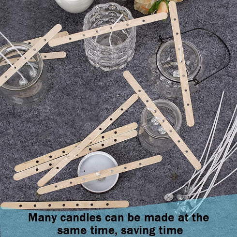 Wooden Candle Wick Holders Pack of 100pcs Wick Centering Devices Candle Wick Bars for Candle Making … (7.1inch - 100pcs)...
