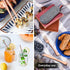 LIANYU 8-Piece Portable Utensils Set, Stainless Steel Copper Travel Silverware Set, Reusable Flatware Cutlery with Straws Chopsticks, Gray Case...