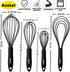Anaeat Silicone Kitchen Whisk Set of 4, Perfect for Non-Stick Cookware, Egg Beater Milk Blender for Whisking, Cooking, Baking, Beating - 11'' Flat...