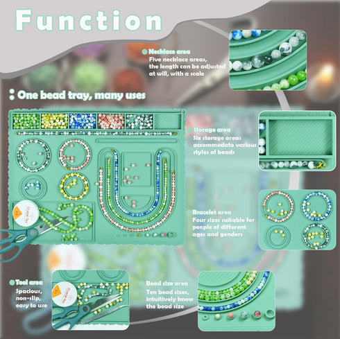 Knana Bead Boards for Jewelry Making - Bracelet Bead Board Beading Trays Jewelry Design Mat for Making Bracelets, Necklaces, DIY Design (green)...