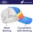 Ford Bronco Embroidered Logo Washed Cotton Adjustable Trucker Hat with Curved Brim, Royal Blue, One Size...