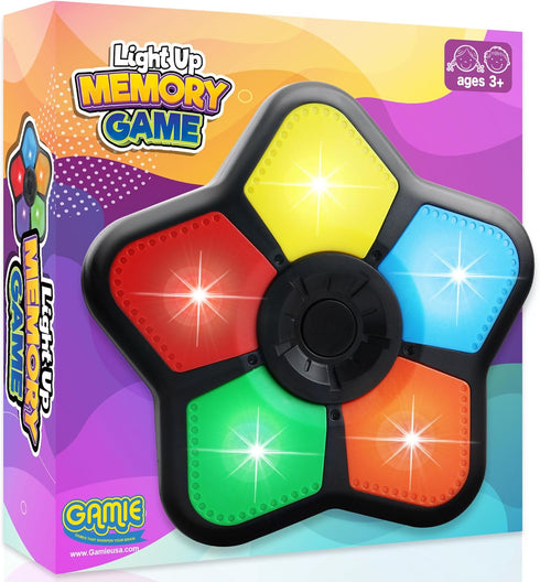 Gamie Electronic Memory Game with Lights and Sounds, Handheld Memory Game for Kids, Mind-Sharpening Brain Games for Kids and Adults, Educational L...