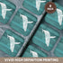 3dRose Humpback Whale Stencil in Faded White Paint Over Teal- Not Real Wood - Soft Coasters, Set of 8 (CST_220427_2)...