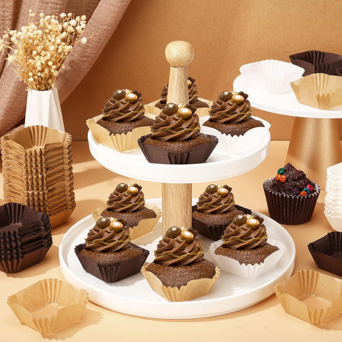 Uiifan 1200 Pcs Square Cupcake Liners 1.77"x1.77" Square Brownie Baking Cups Pan Liners Disposable Greaseproof Paper Cupcake Liners for Wedding Gr...