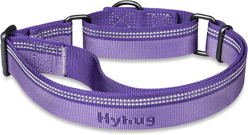 Hyhug Pets Reflective Dog Collar with Beautiful Jacquard Weave Solid Color Nylon for Pup Dogs Daily Walking and Training. (Small, Ultra Violet)...