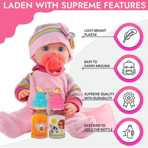 My Sweet Baby Disappearing Doll Feeding Set® | Talking Magic Bottles with Squeaking Tips. Sips and Giggles - Include 2 Doll Bottles with Disappear...