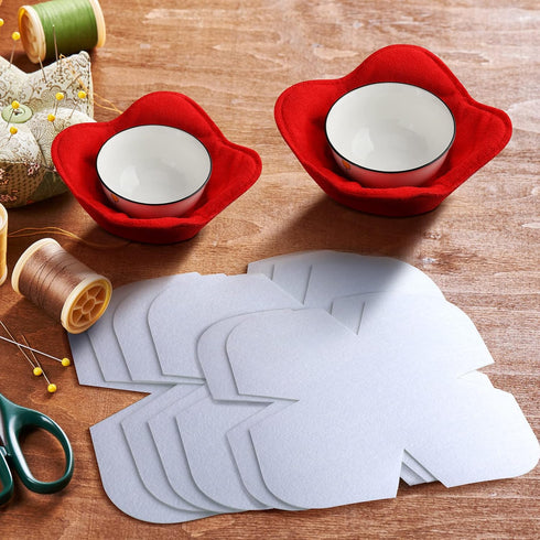 Tudomro Cozy Pre Cut Batting Microwave Quilt Batting Fabric Batting for Quilting Bowl Cozy Pattern Template Bowl Wrap Cut on Fold Template for Sew...