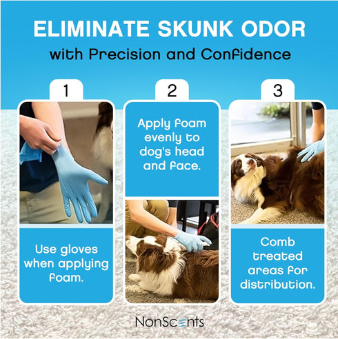 NonScents Skunk Odor Remover Head & Face Foam – Easily Eliminate Skunk Odor from Pets, Carpets, Clothing, Ready-to-Use for Dogs, Cats, Home, Carpe...