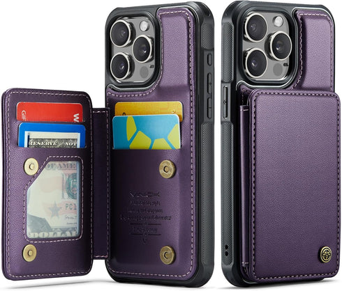 for iPhone 15 Pro Max Wallet Case with Card Holder, Case for iPhone 15 Pro Max with RFID Blocking for Women Men, Durable Kickstand Shockproof Phon...