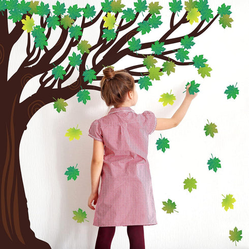 128 Pcs Classroom Tree Bulletin Board Set Woodland Whimsy Tree for Bulletin Board Leaves Cutout Classroom Tree Wall Decor for School Classroom Cha...