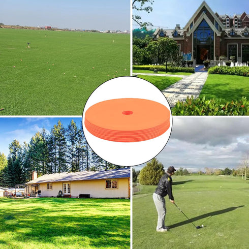 6 Pcs Low Profile Survey Markers Orange Rubber Property Line Markers, Driveway Marker for Low Profile Survey Stakes, Garden Stakes Survey Markers ...