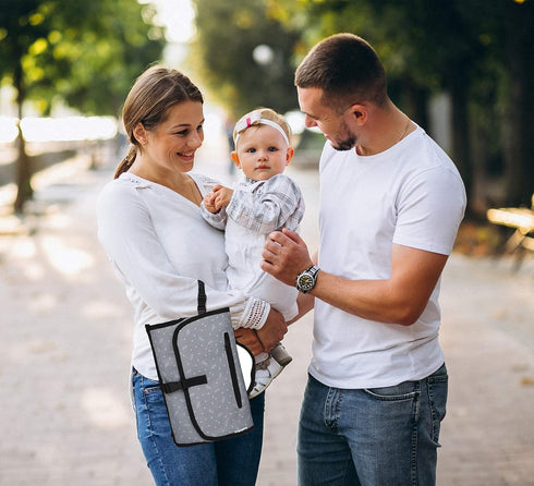 Enovoe Portable Diaper Changing Pad for Baby - Convenient, Durable, Waterproof Travel Changing Mat with Built-in Head Pillow for Your Infant - Gre...