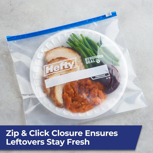 Hefty Slider Freezer Kitchen Storage Bags, Gallon Size, 56 Count...