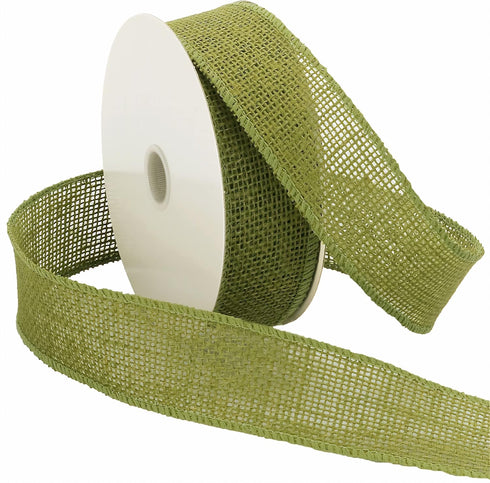 Morex Natural Burlap Wired Ribbon for Decorations, Holidays, Parties, Home and Outdoor Decor, 1.5" x 10 Yd, Moss...