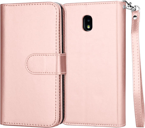 NJJEX Wallet Case for Galaxy J3 2018/Eclipse 2/J3 Orbit/J3 Achieve/Express Prim 3/Amp Prim 3/J3 Aura/Sol 3/J3 V 3rd/J3 Star, PU Leather Card Slots...