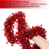 Boao 66 Feet Valentine's Day Tinsel Garland Decoration Red Heart Tinsel Garland Shiny Hanging Metallic Ornaments for Valentine's Day Wedding Decor...