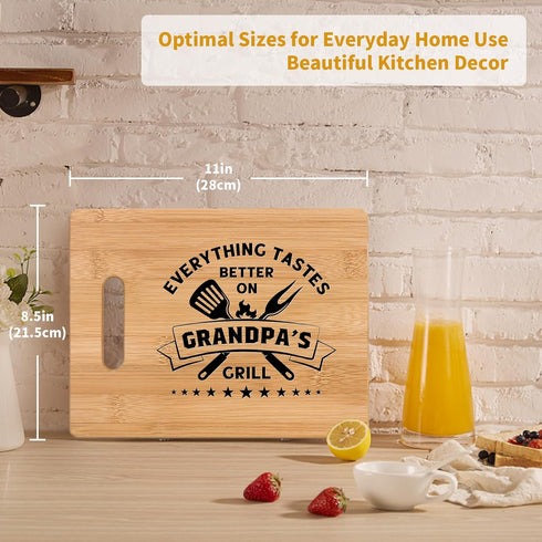Gifts for Grandpa, Best Grandpa Birthday Gifts - Personalized Bamboo Cutting Board Gift for Grandpa Grandfather Papa, Cool Fathers Day, Christmas ...