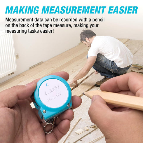 DURATECH Mini Tape Measure, 2 PCS 6FT Inch/Metric Small Tape Measure, Retractable Easy Reading Keychain Measurement Tape, Pocket Size Small Tape M...