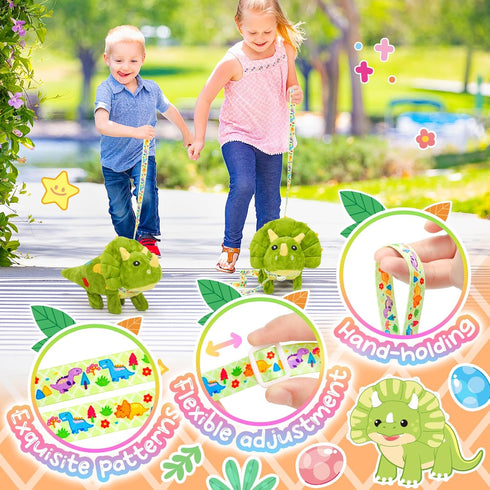 Tagitary Plush Toys Dinosaur Stuffed Animal Interactive Electronic Pet That Walking,Head Nodding,and Making Sound,Soft Plush Triceratops Toys with...