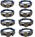 MIAO JIN 8PCS Braided Leather Bracelet Making Kit 18mm Blank round Cabochon Bezel Tray Button Adjust Leatherette Multilayer Rope Bangle Cuff Wrist...