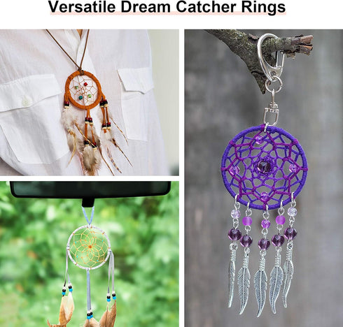 20 Pieces Metal Dream Catcher Rings Circle Heart Moon Shaped Catcher Rings Macrame Hoop Rings for DIY Crafts Wedding Wreath Wall Hanging Decor...