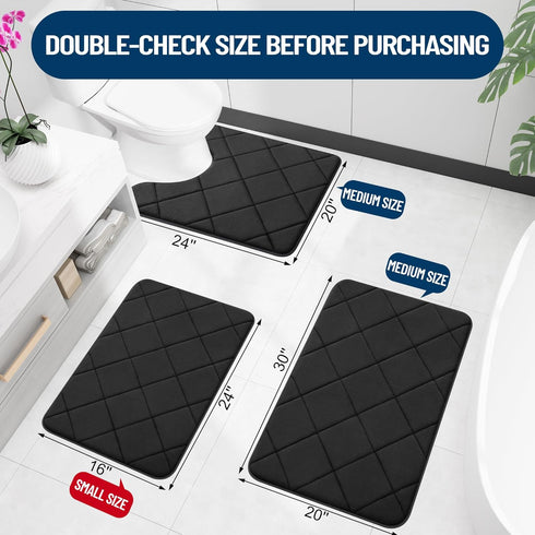 OLANLY Memory Foam Bath Mat 30x20, Ultra Soft and Absorbent Bathroom Mat, Machine Washable Bathroom Rugs, Comfortable, Thick Bath Rugs Carpet for ...