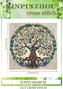 Xinpinzhou Tree of Life 11ct Cross Stitch Kits, 11 CT Funny Pre Printed Counted Stamped Cross Stitch Embroidery Needlepoint Needlework Patterns Ki...
