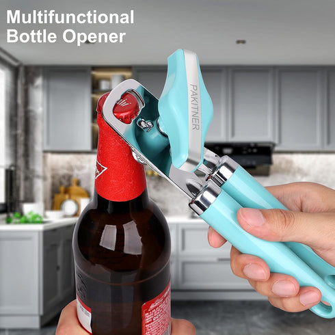 Can Opener Manual, Safe Cut Heavy Duty Hand Can Opener with Magnetic Lifter, Stainless Steel with Sharp Blade Smooth Edge Can opener, Easy Big Tur...