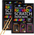 MEMX Scratch Art Books for Kids, 2 Pack Rainbow Magic Scratch Paper Black Scratch it Off Art Crafts Notes Boards Sheet with 2 Wooden Stylus for Be...