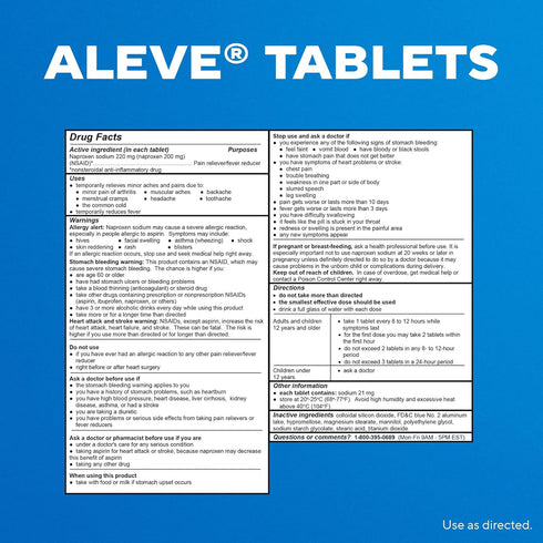 Aleve Pain Reliever & Fever Reducer Tablets, Naproxen Sodium, Headache, Back and Body Pain Relief Medicine, 270 Count...