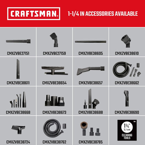 CRAFTSMAN CMXZVBE38665 2-1/2 in. to 1-1/4 in. Adapter for Wet/Dry Vacuum Hoses and Attachments...