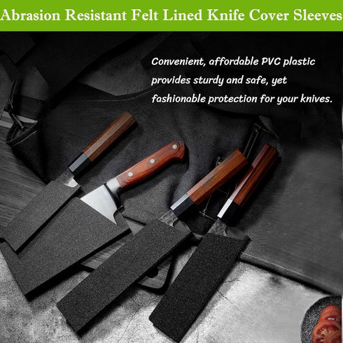 2 PCS Knife Sheath, Universal Kitchen Knife Covers, Non-BPA Chef Knife Edge Guard, ABS Knife Case Abrasion Resistant Felt Lined Knife Protector Sl...