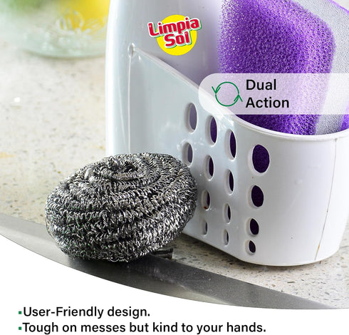 | Pack 12 Stainless Steel Scrub Sponge | Apartment Essentials - Cleaning Supplies Sponges Kitchen - Steel Wool Sponge...