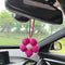 Car Rear View Mirror Accessories, Cute Crochet Flower Car Decor, Handmade Knitted Car Hanging Accessories for Women ?Pink?...