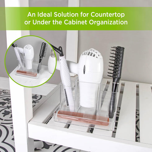 Kenney Bathroom Countertop Hair Care Center Organizer, Clear...