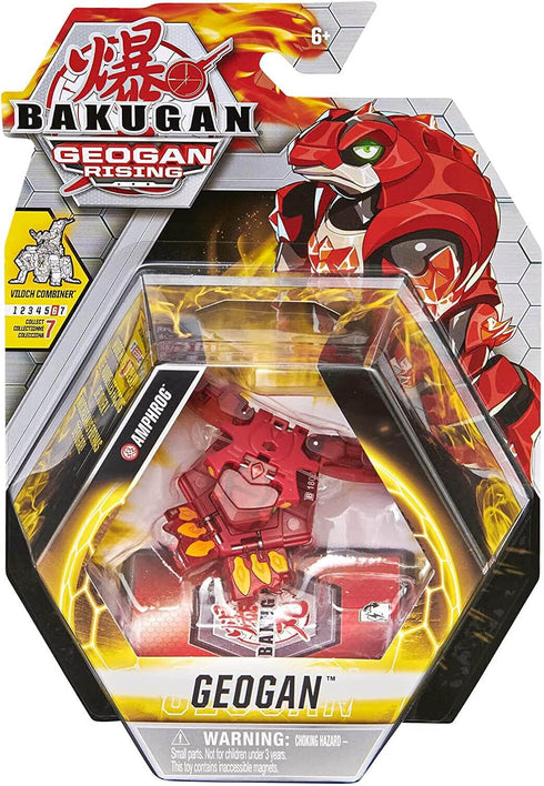 Bakugan Geogan Rising 2021 Pyrus Amphrog Geogan (Viloch Combiner Part 6 of 7) Collectible Action Figure and Trading Cards...