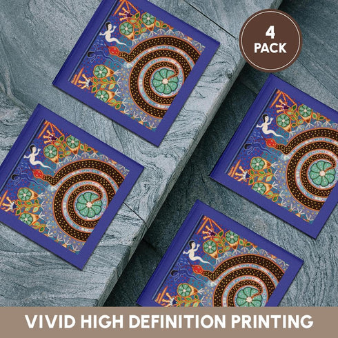 3dRose Folk, Huichol Art, Santa Fe, New Mexico-US32 JMR1118-Julien McRoberts-Ceramic Tile Coasters, Set of 4 (CST_92754_3)...