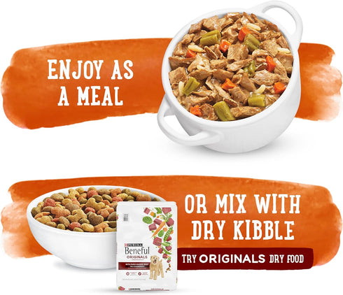 Purina Beneful Gravy Wet Dog Food, Prepared Meals Simmered Chicken Medley - (8) 10 oz. Tubs...