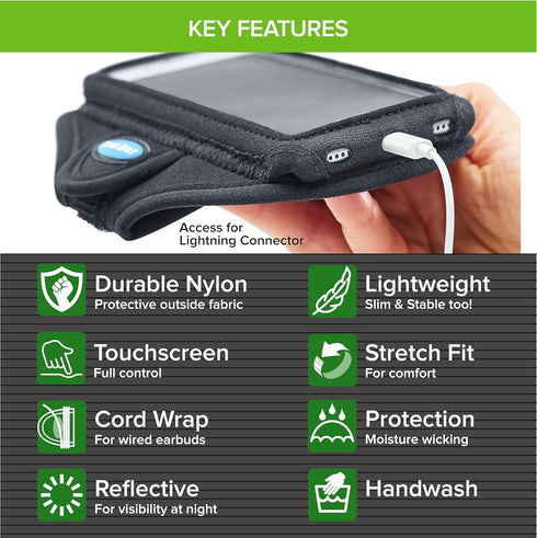 Tune Belt AB91 Running Armband for iPhone 16/15/14/13/12, 11-16 Pro, 16e, Galaxy S24/S23 – Sweat-Resistant, Stable, Comfortable, Phone Holder with...